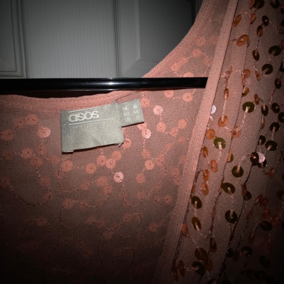 ASOS Blush Sequin Kimono Dress - Picture 5 of 6